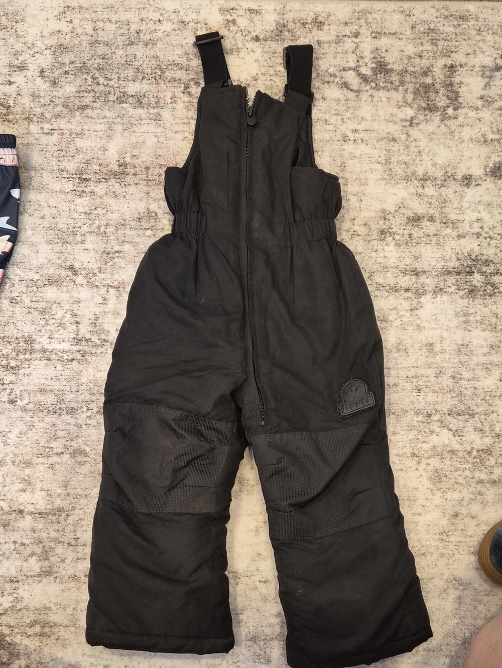 Kids Black Snow Bib Overalls with Adjustable Straps